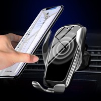 Wireless Charger Car Touch Sensing Automatic Retractable Clip Fast Charging Compatible for iPhone  Samsung