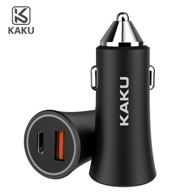 KAKU Fast Charge QC18W+PD18W Car USB Charger PD Fast Car-Charger Charging For Xiaomi mi 9 8 Huawei P30 Pro