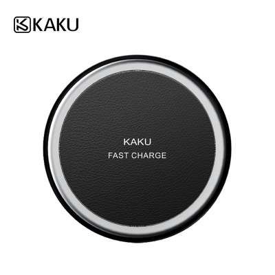 KAKU Top Sale QI Wireless Desktop 10w Charging pad wireless round shape charger qi external backup battery wireless charger