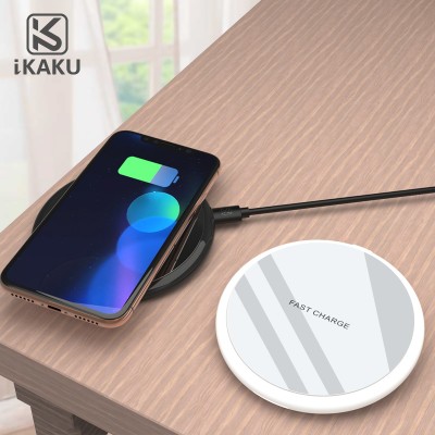 KAKU  newest KC PSE 10w clear mirror glass surface OEM private label cellphone charge qi fast wireless mini charger pad